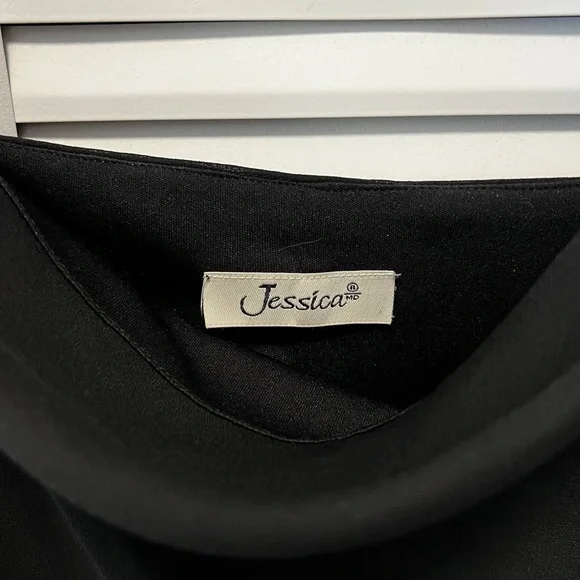 Jessica Black Asymmetrical Slip Dress - Picture 6 of 8